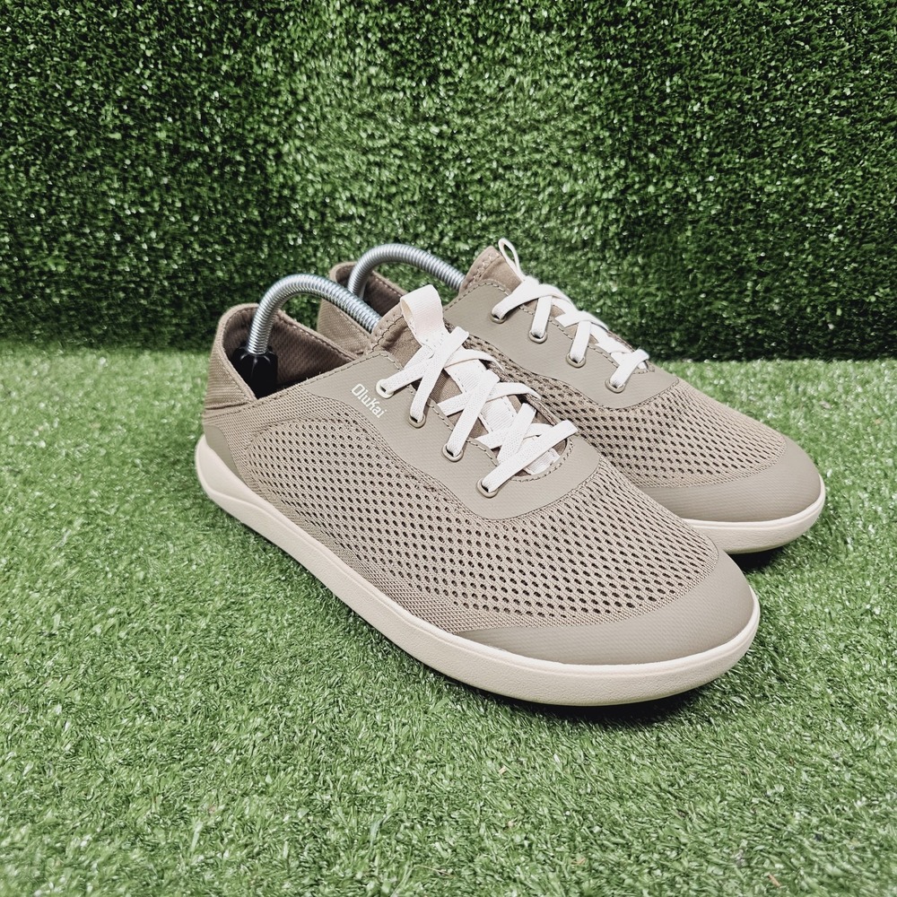 Olukai Moku Pae Khaki Clay Mesh Slip On Comfort Boat Shoes Mens Size 9.5